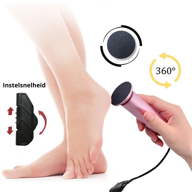 Ergonomische elektrische eeltverwijderaar voor een pijnloze pedicure en professionele voetverzorging.
