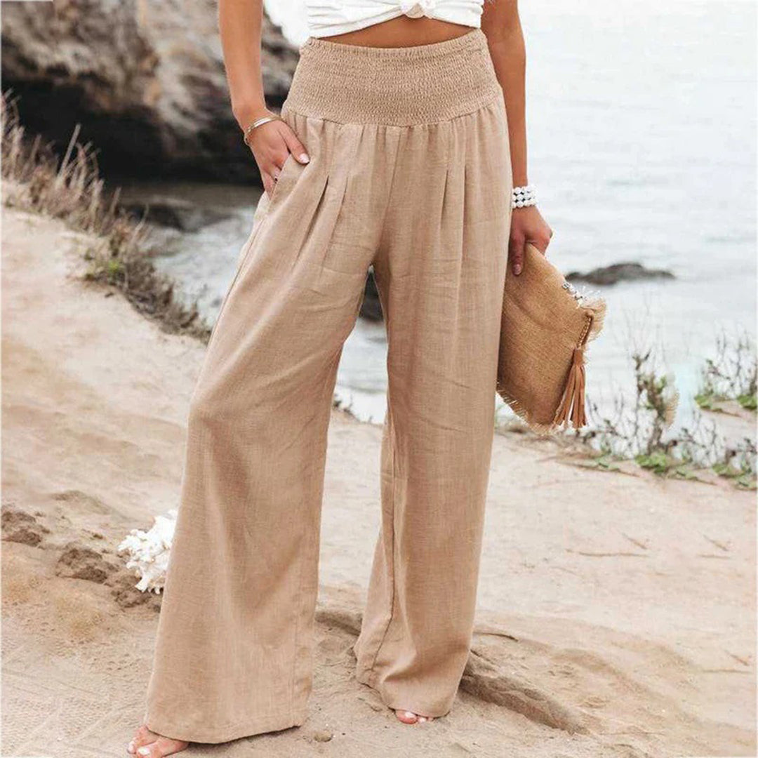 De ultiem comfortabele elastische zomerbroek voor dames, lichtgewicht en ademend, ideaal voor warme lentedagen.