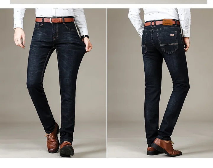 Rechte pasvorm stretch broek voor heren in tijdloos denim