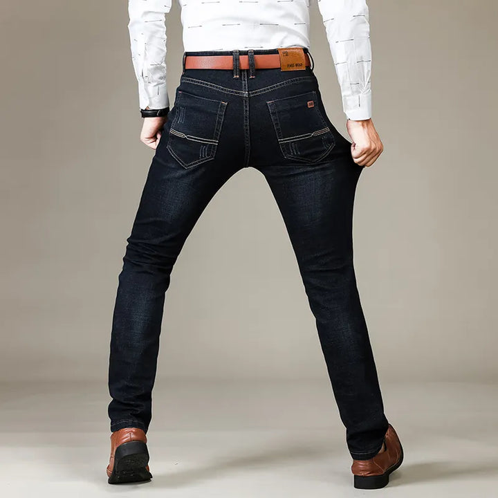 Rechte heren jeans stretch pasvorm detail
