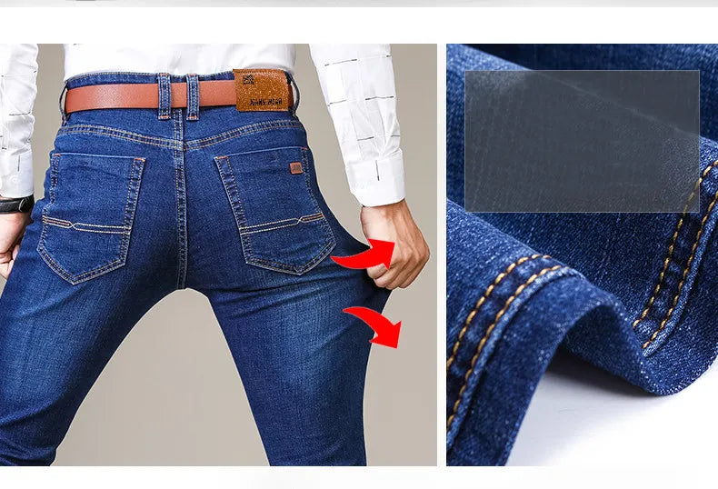 Flexibele heren jeans achterzijde