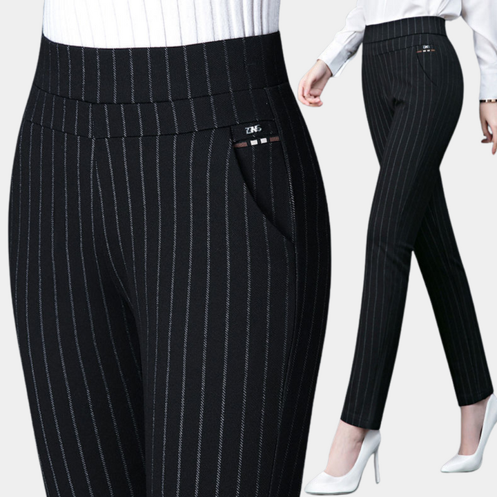 Zakelijke damesmode stretchbroek met hoge taille voor dames