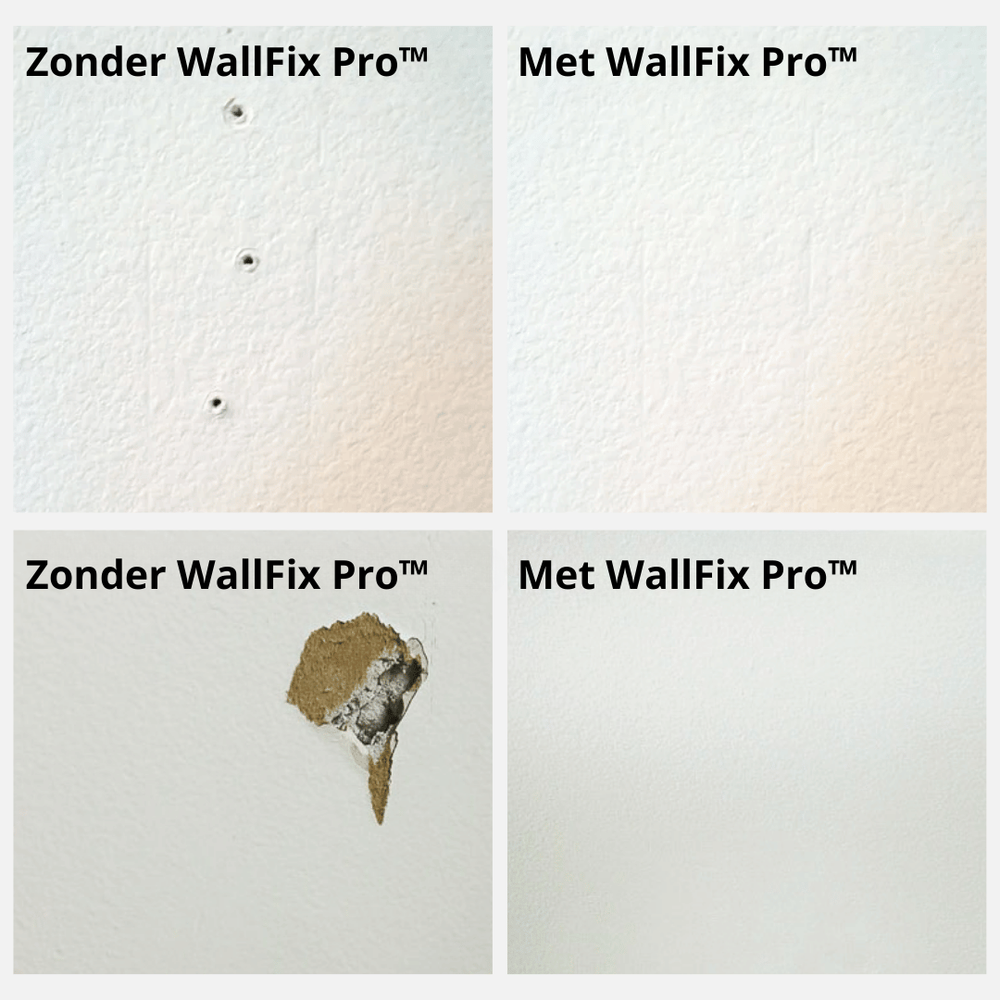 Muurreparatie met sneldrogende gatenvuller. Perfect voor het onzichtbaar herstellen van scheuren en beschadigingen.