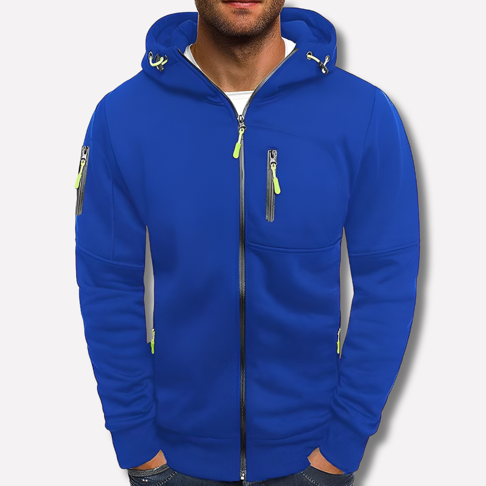 Stijlvolle MetroFlex heren hoodie met ritssluiting; zacht en comfortabel sweatshirt voor elke man.