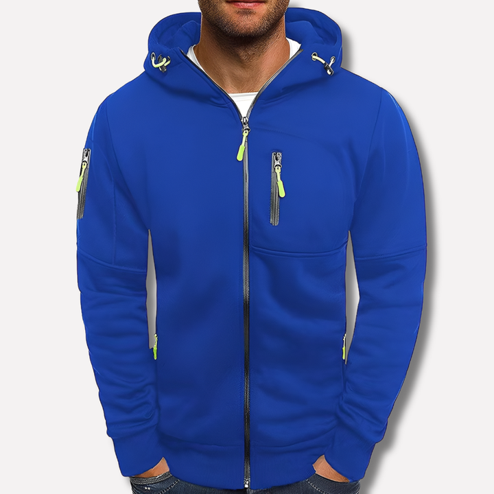 Stijlvolle MetroFlex heren hoodie met ritssluiting; zacht en comfortabel sweatshirt voor elke man.