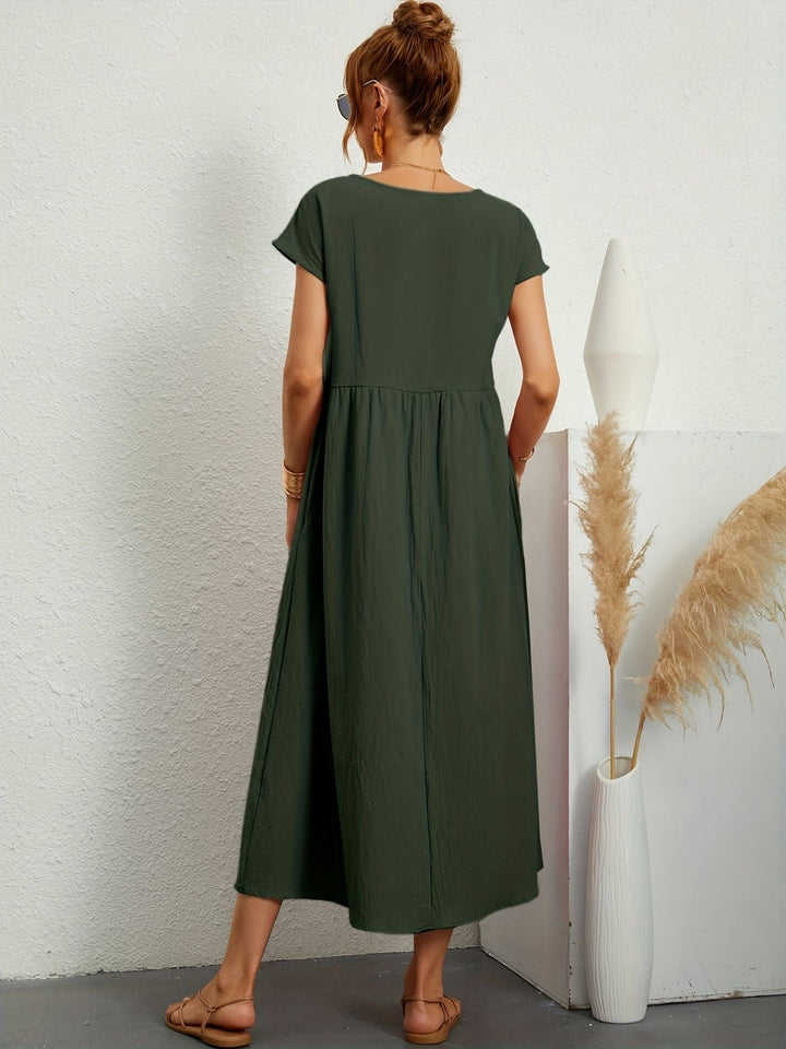 Casual dames zomerjurk met korte mouwen en comfortabele pasvorm
