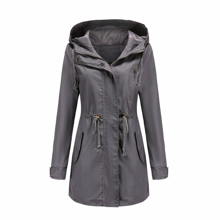 Dames trenchcoat in klassieke kleur, getailleerde pasvorm. Comfortabele en stijlvolle herfstjas.