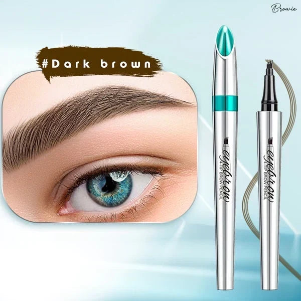 Vrouw met perfect gevormde, volle wenkbrauwen dankzij de microblading pen