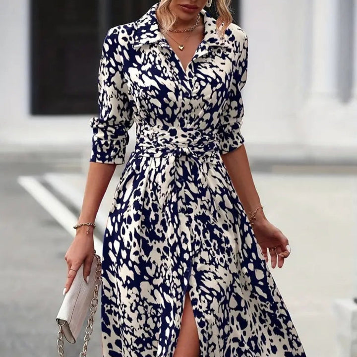 Mooie midi A-lijn zomerjurk met strikceintuur voor dames, ademend en comfortabel, perfect voor elke gelegenheid.