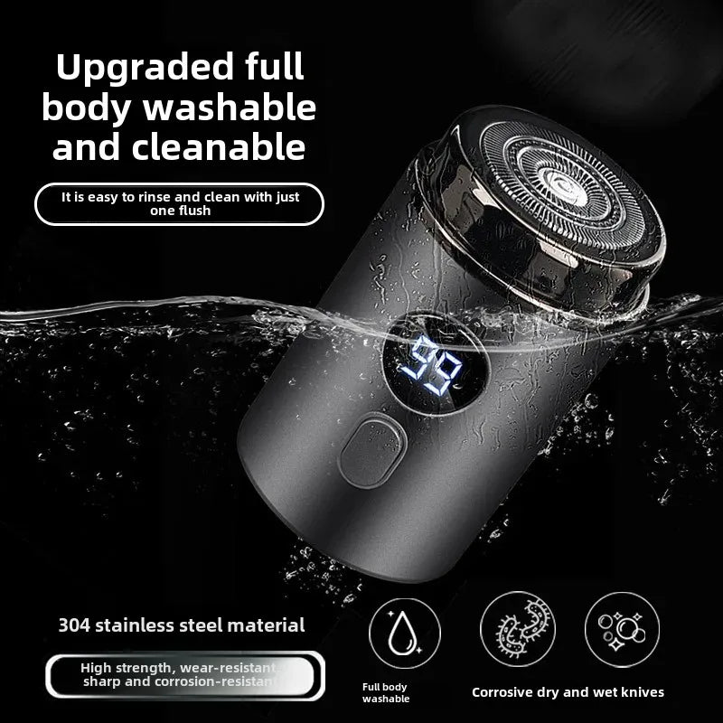 Waterdicht heren scheerapparaat voor nat en droog scheren, ideaal voor onder de douche en makkelijk schoon te maken.