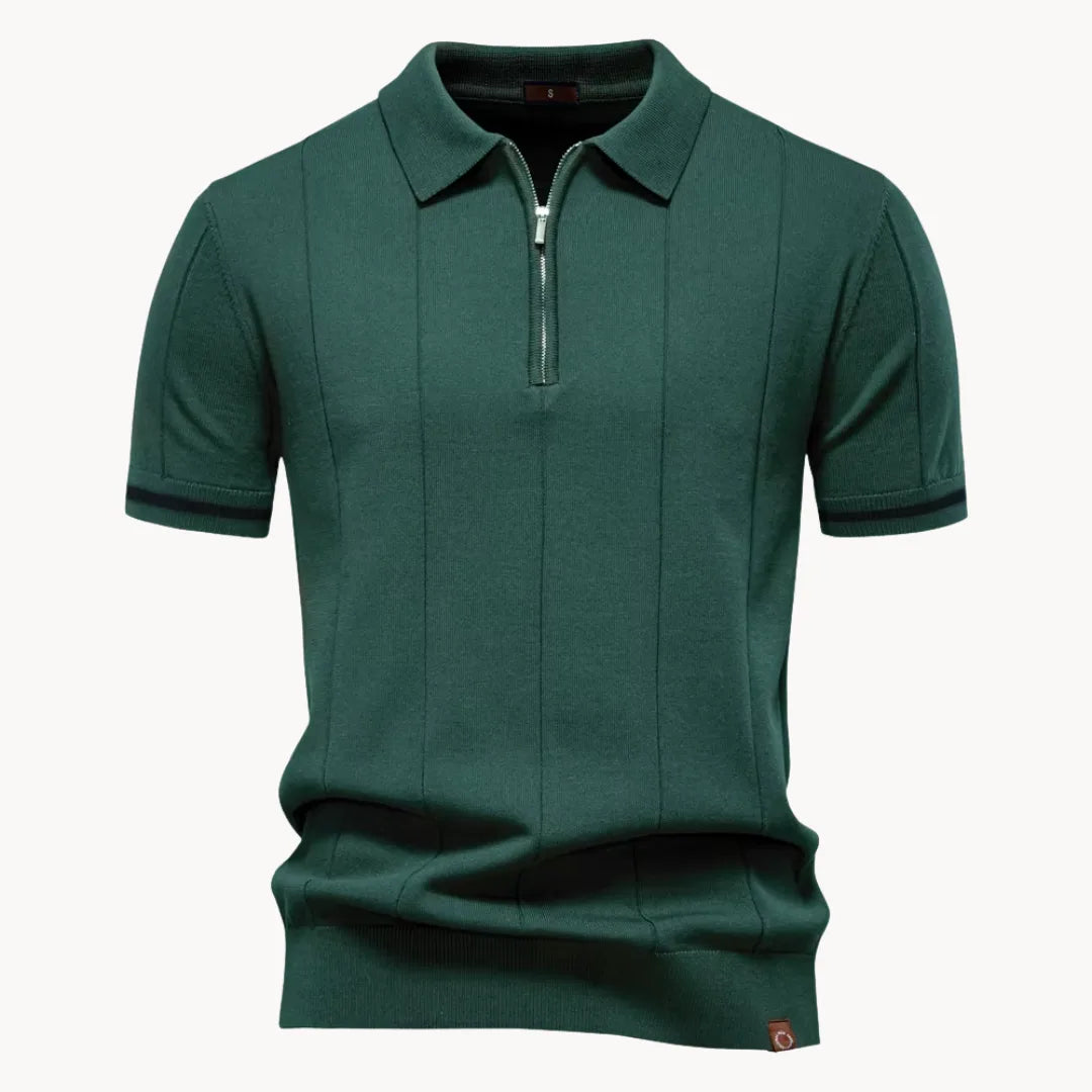 Lente/zomer heren polo met ritskraag, lichtgewicht en stijlvol. Essentieel shirt voor warme dagen.