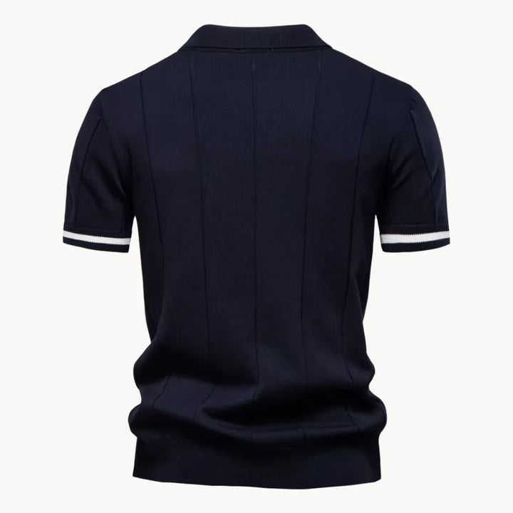 Smart-casual heren polo met ritskraag, ideaal voor warme lente- en zomerdagen. Ultiem comfort.