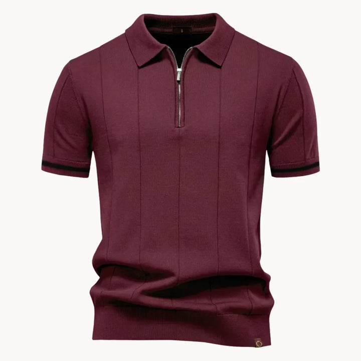 Stijlvolle heren polo met ritskraag, perfect te combineren met een chino voor een smart-casual outfit.
