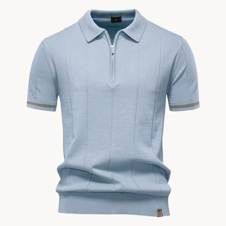 Casual heren polo met ritskraag, ontworpen voor dagelijks comfort en een moeiteloze stijl.