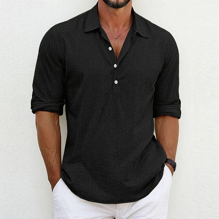 Klassieke heren polo met lange mouwen, comfortabel en stijlvol, perfect voor lente en najaar.