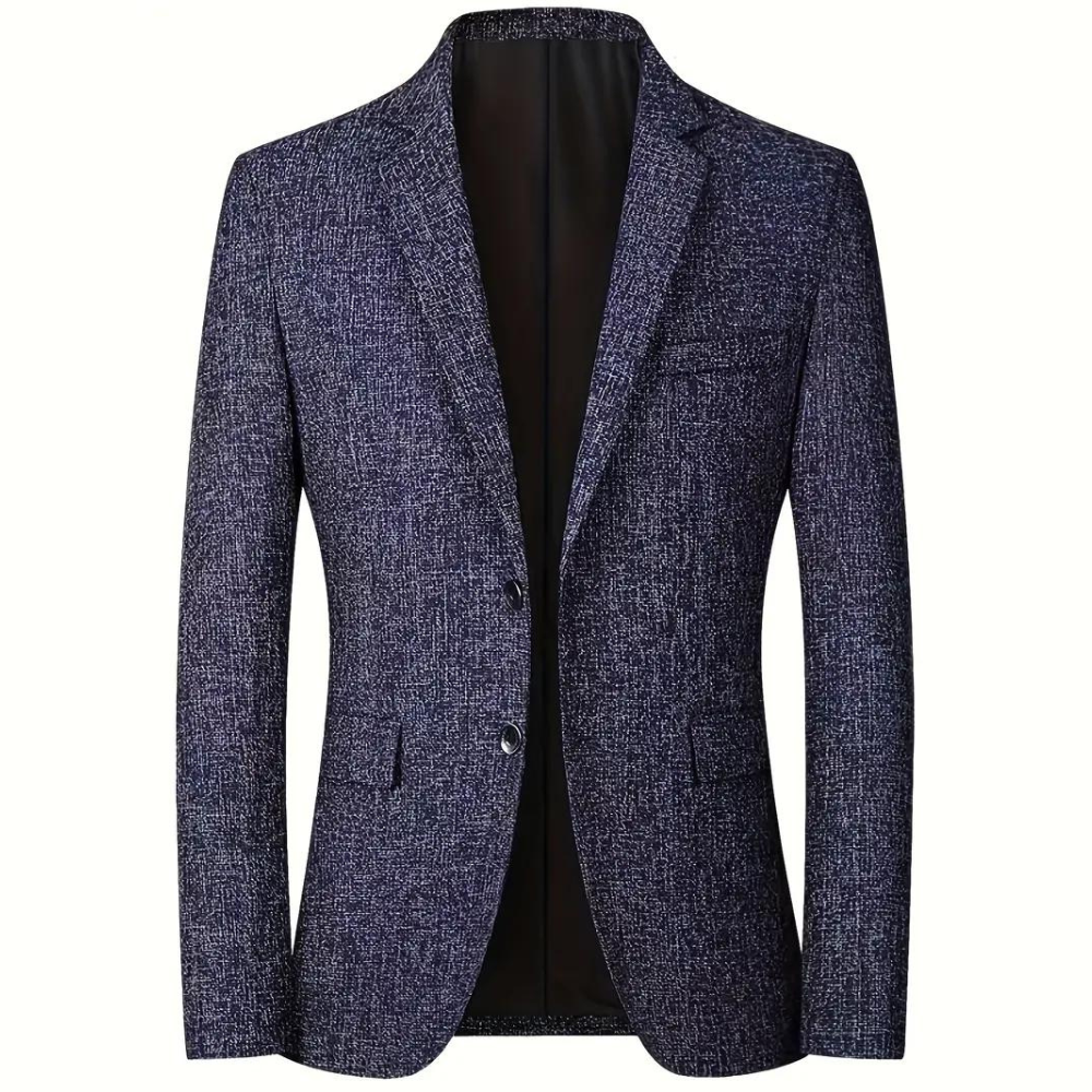 Marineblauwe elegante herenblazer voor formele gelegenheden