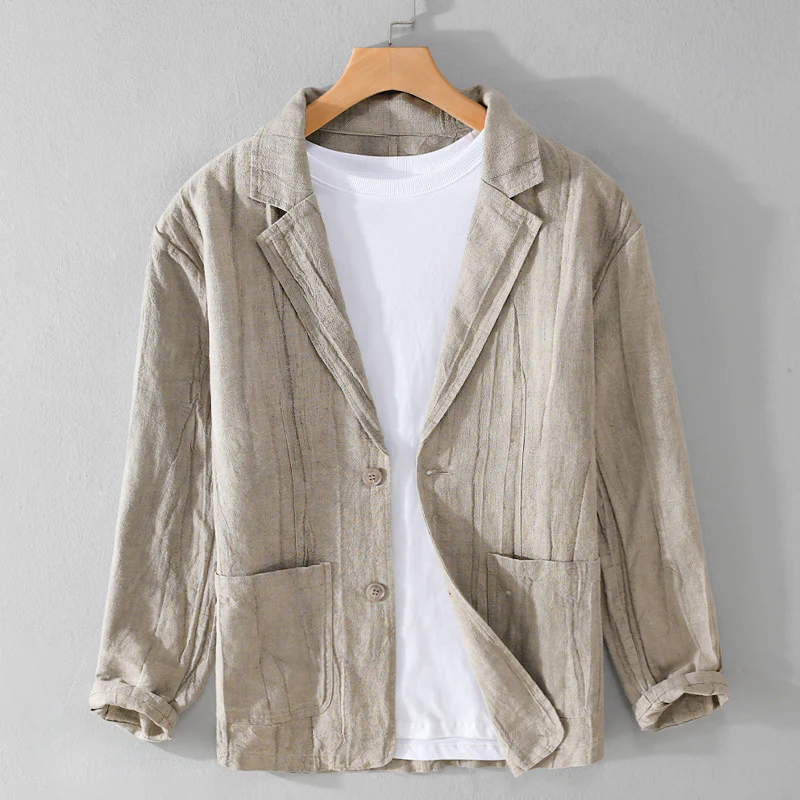 Mannen blazer, elegant en ademend, ideaal voor zomer en herfst smart casual kleding. Comfortabel heren jasje.