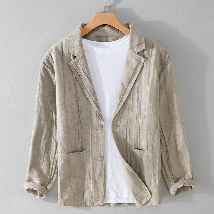 Mannen blazer, elegant en ademend, ideaal voor zomer en herfst smart casual kleding. Comfortabel heren jasje.