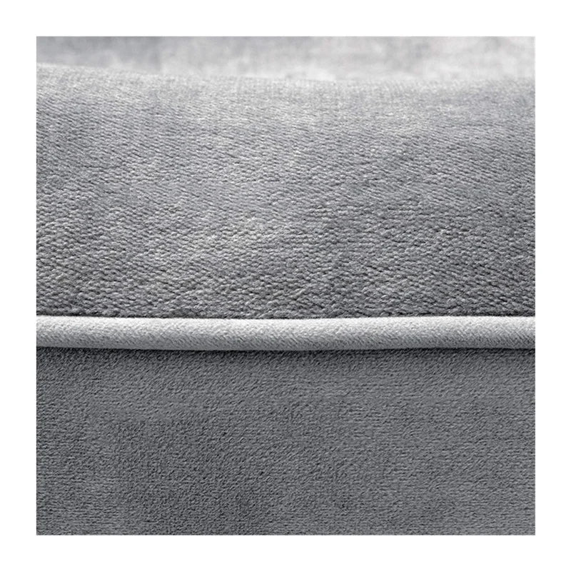 Comfortabele grijze hondenaccessoires en orthopedische mand detail