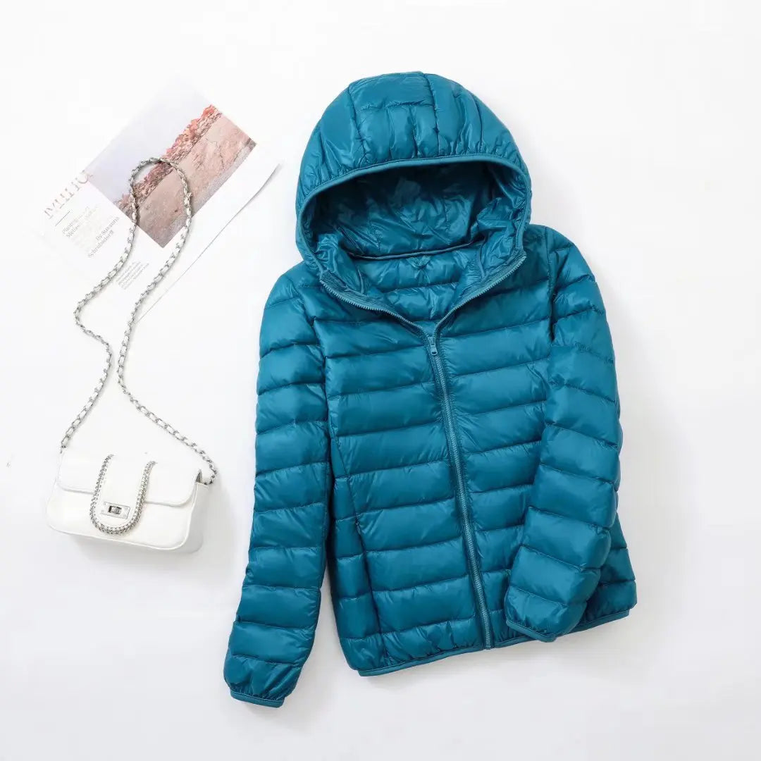 Hoymans warme dames winterjas met capuchon, comfortabele donsjas voor koude dagen.