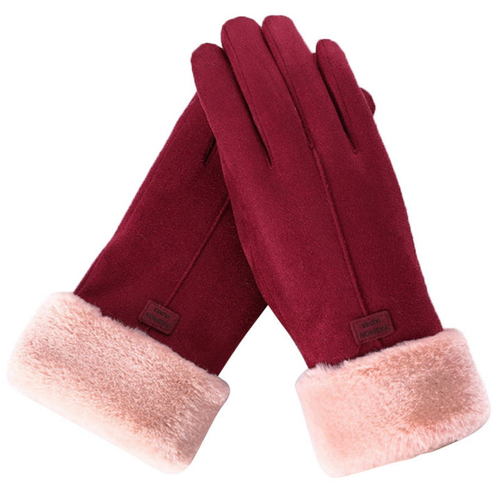 Pluizige fleecemateriaal dameshandschoenen, houdt je handen warm in de kou.