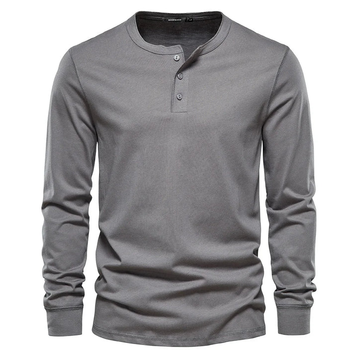 Grijs Henley T-shirt voor mannen, tijdloos design, perfect voor dagelijks gebruik