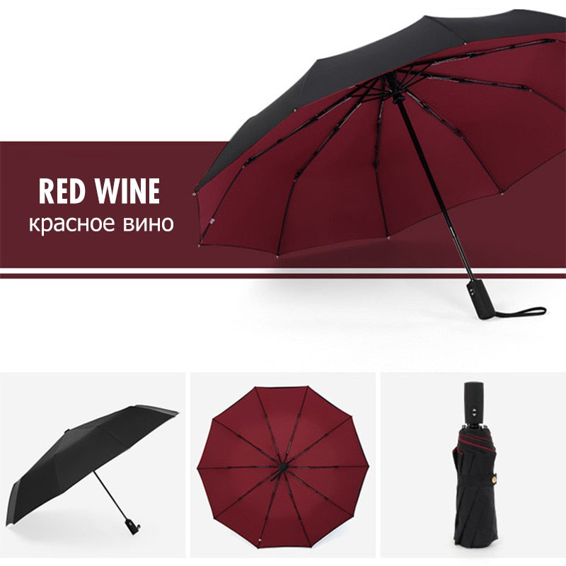 Compacte winddichte paraplu, makkelijk mee te nemen. Perfect voor onverwachte regenbuien.