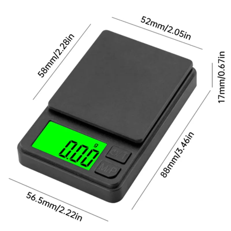 Compacte digitale precisieweegschaal van dichtbij voor sieraden en keuken