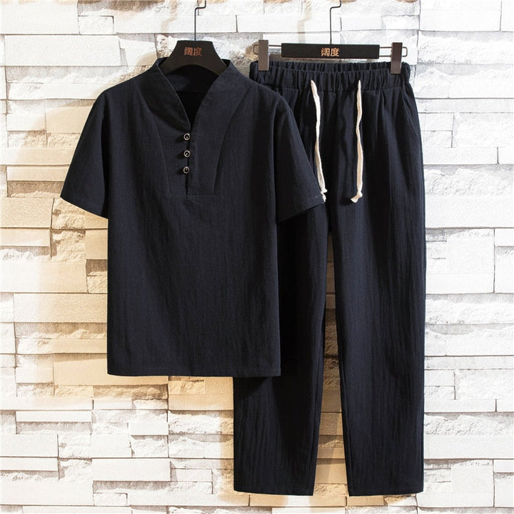 Complete heren zomer outfit: stijlvol en ademend, ideaal voor warme dagen en ontspannen gelegenheden.