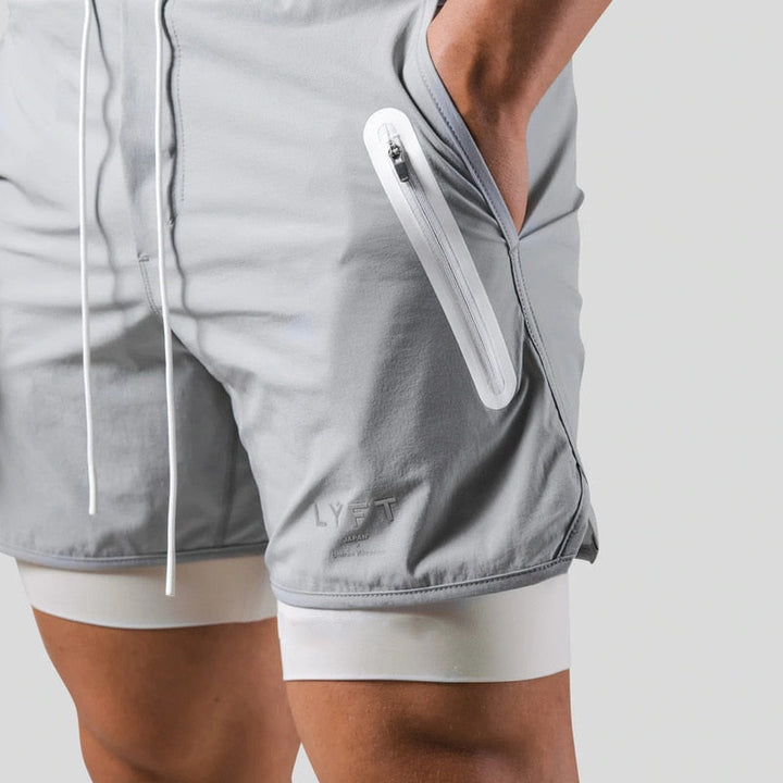 Actieve heren sportkleding: 2-in-1 short met comfortabele pasvorm voor elke workout.