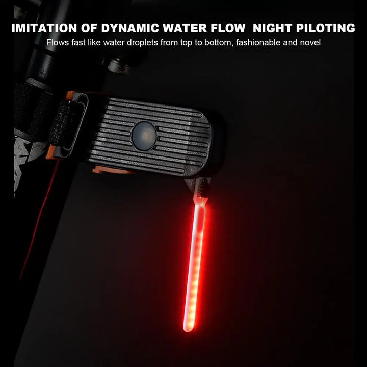Close-up van het Photon Drop LED achterlicht met helder rode verlichting