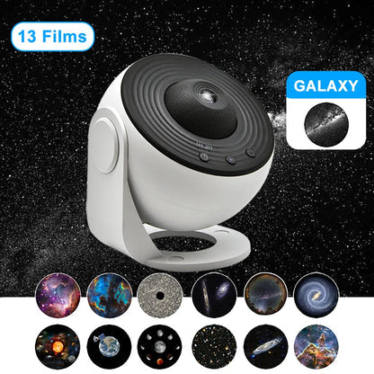 13-in-1 galaxy projector nachtlamp met diverse sterrenhemel thema's zoals Orion, perfect voor kinderkamer sfeer.