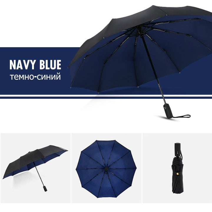 Automatisch openende unisex stormparaplu. Snel beschermd tegen plotselinge regen en harde wind.
