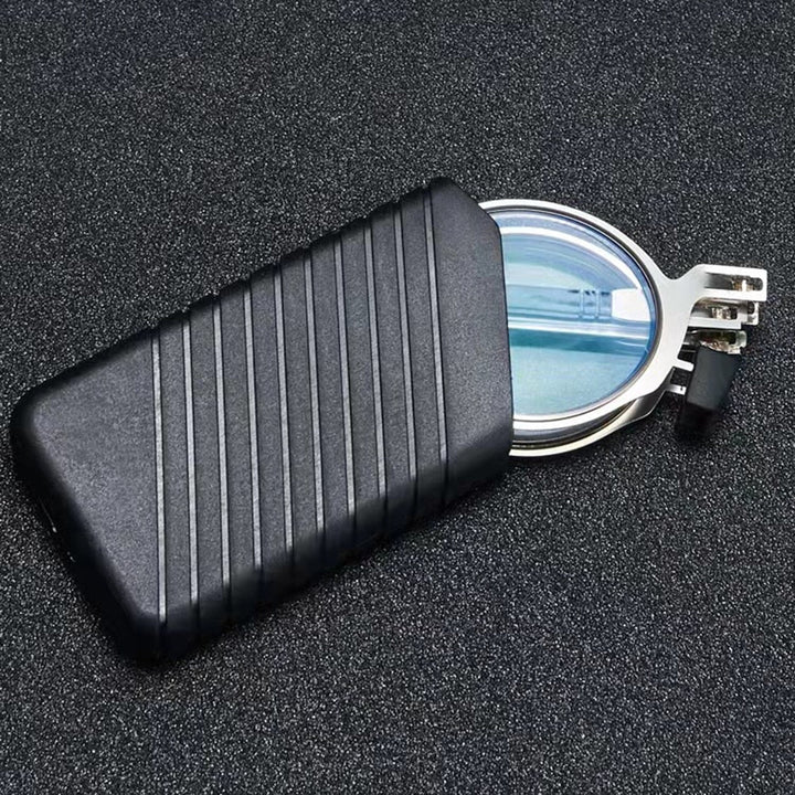 Unisex opvouwbare leesbril, zilverkleurig, ideaal voor onderweg en draagbaar in etui. Praktisch accessoire.