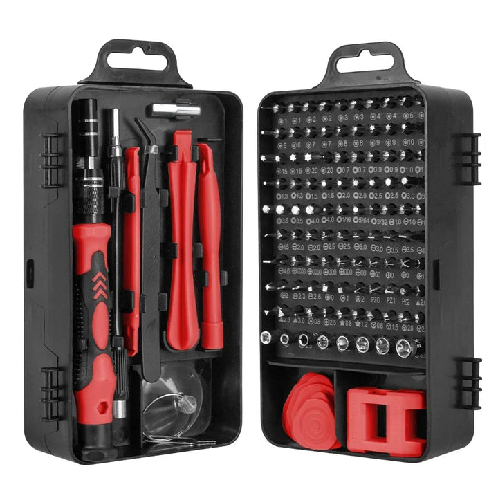 Compacte ProFix 115-in-1 precisie schroevendraaier reparatieset; handig voor alle fijne klussen.