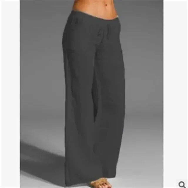Stijlvolle dames zomerbroek met comfortabele elastische taille en verstelbaar trekkoord; veelzijdig voor casual look.