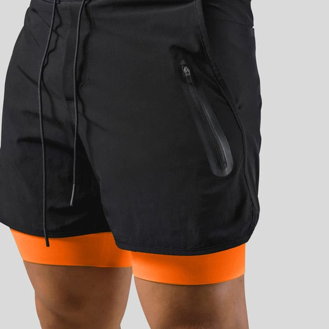 Heren 2-in-1 hardloopbroek, lichtgewicht en ademend, ontworpen voor lange afstanden en comfort.