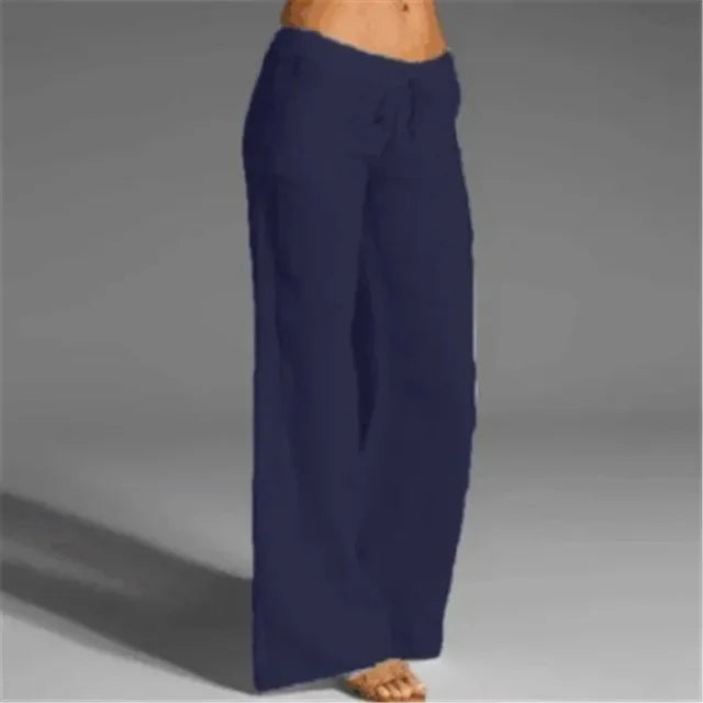 Ademende dames zomerbroek, perfect voor strand of vrijetijd; losvallend en comfortabel voor hete dagen.