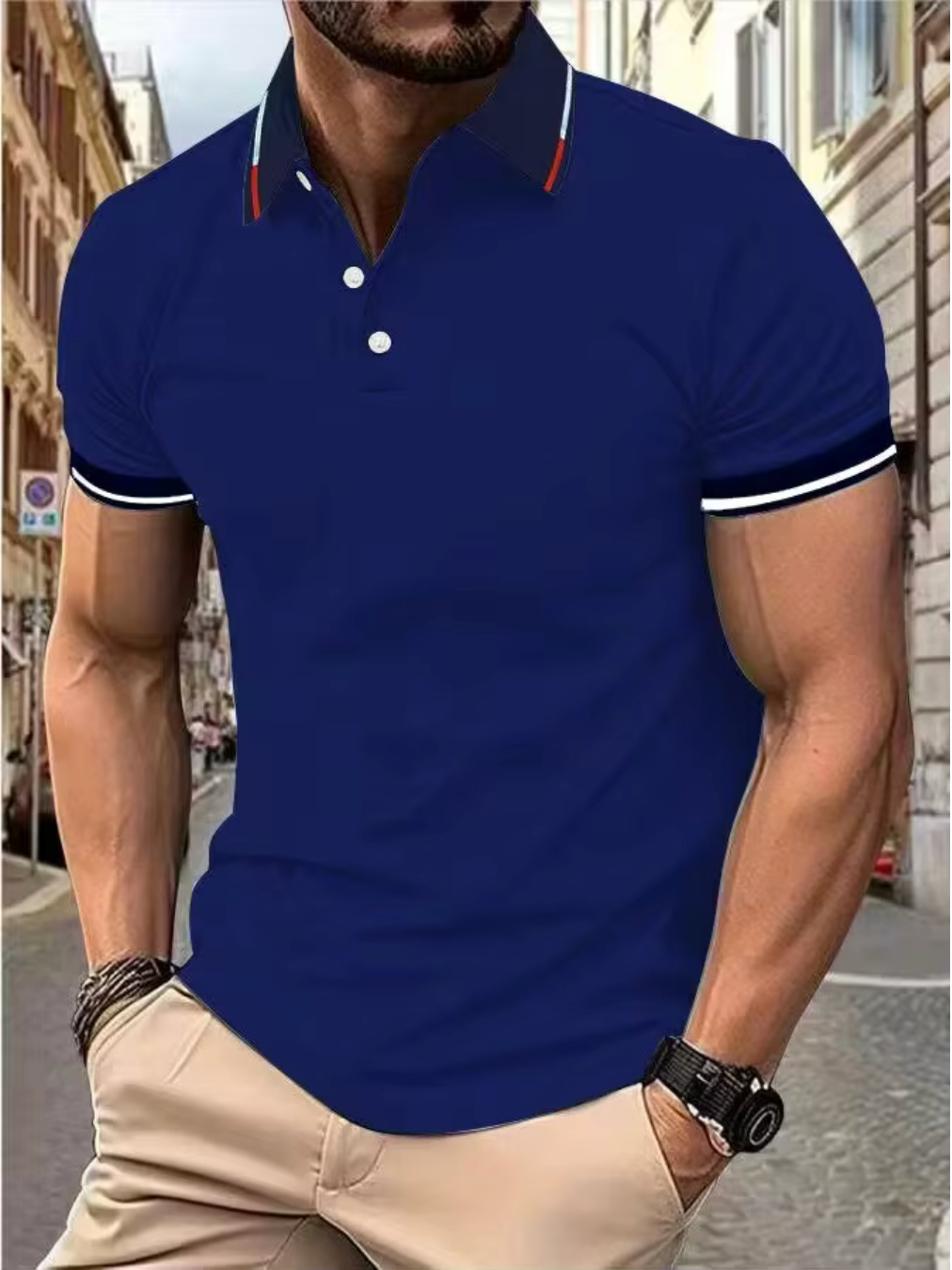Stijlvol Hoymans heren polo shirt, perfect voor een comfortabele en modieuze casual look in de zomer of lente.