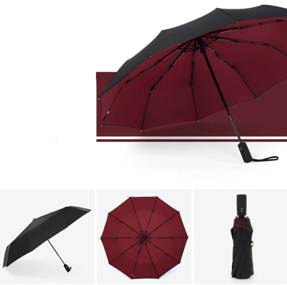 Detail van het winddichte frame van de unisex stormparaplu voor maximale stabiliteit en duurzaamheid.