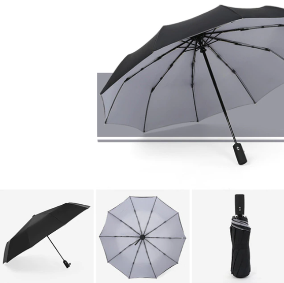 Ergonomische winddichte paraplu met comfortabel handvat; perfecte grip, zelfs bij storm.