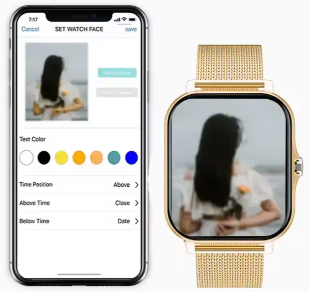 Multifunctionele dames smartwatch: polshorloge, fitness tracker en stijlvolle accessoire met touchscreen.