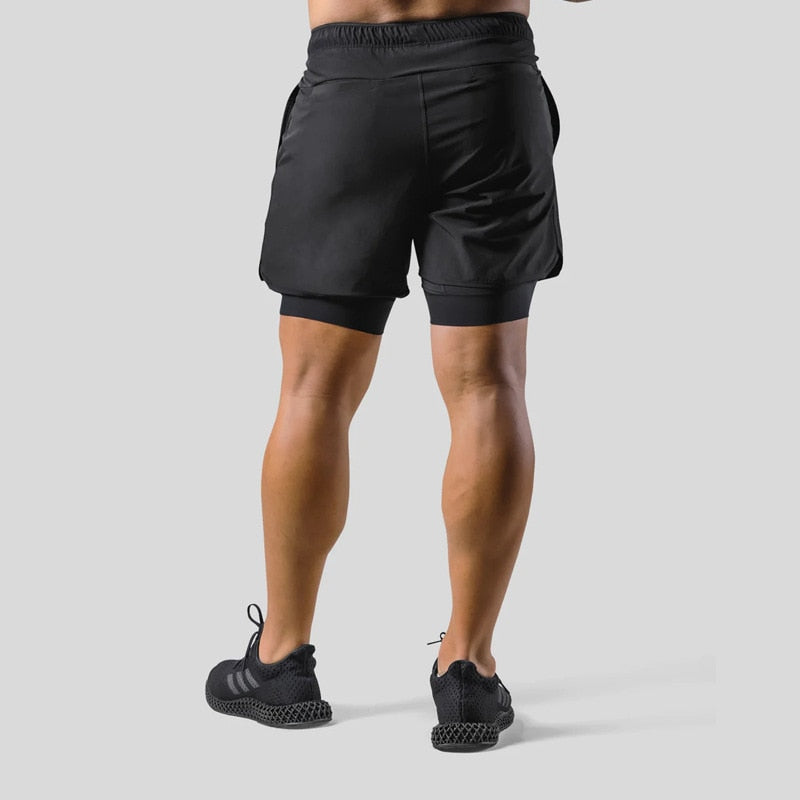 Moderne heren sportbroek, veelzijdig voor fitness, hardlopen en gym, met 2-in-1 design.