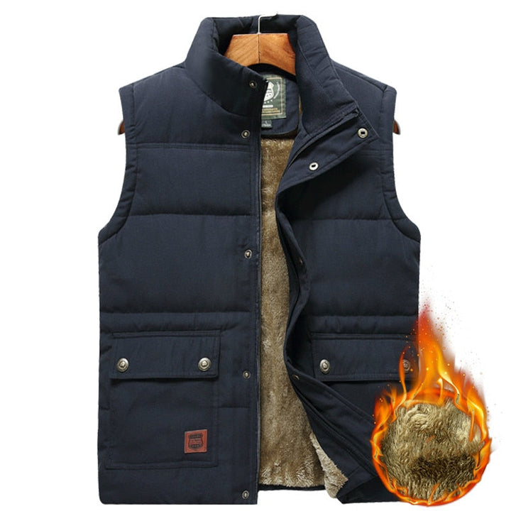Stijlvolle marineblauwe bodywarmer, ideaal voor herfst en winter.
