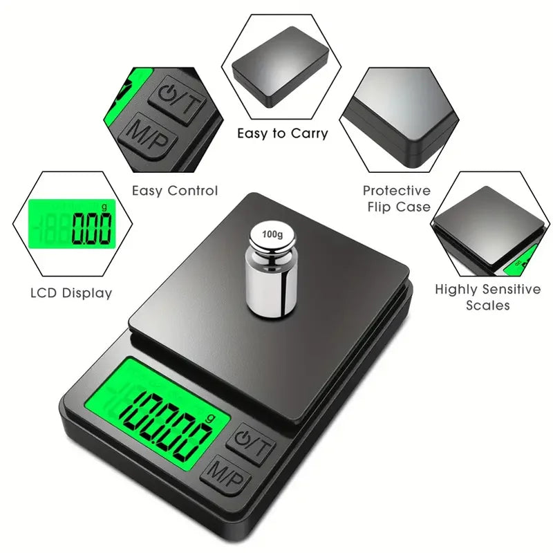 Draagbare elektronische weegschaal handig in gebruik tijdens reizen