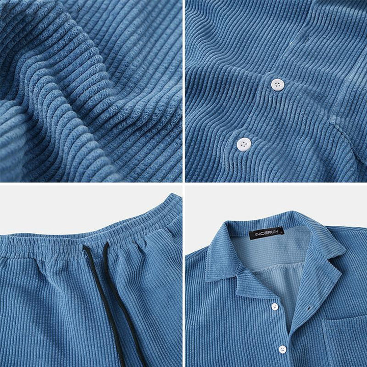 Luchtige heren tweedelige combiset, perfect voor zomer comfort. Deze moderne outfit is stijlvol, casual en sportief.