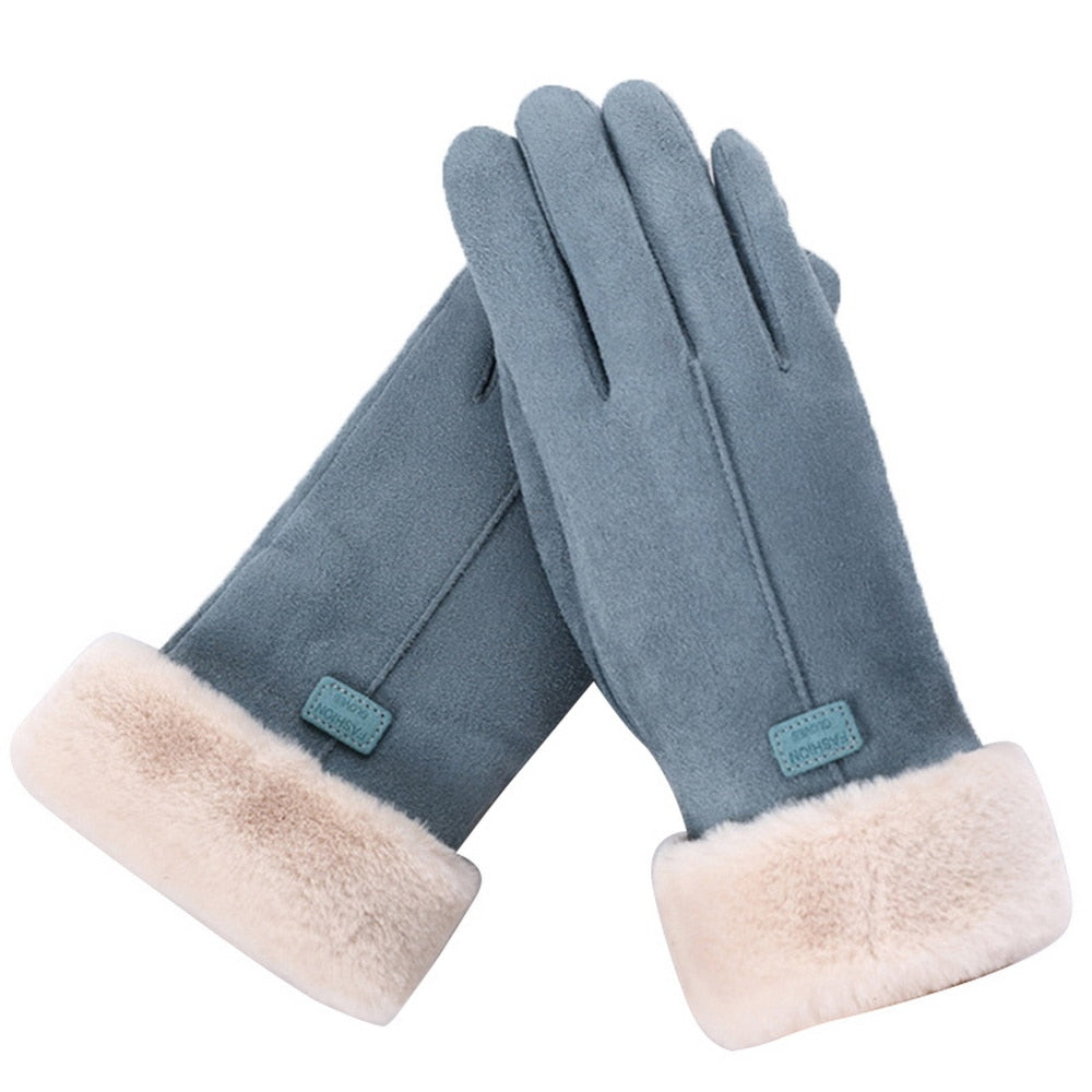 Zachte furry winterhandschoenen voor dames, heerlijk warm dankzij fleecemateriaal.