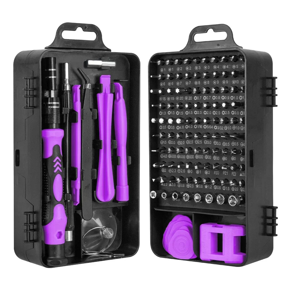 Complete 115-delige ProFix precisie schroevendraaier & reparatieset; essentieel elektronica gereedschap.