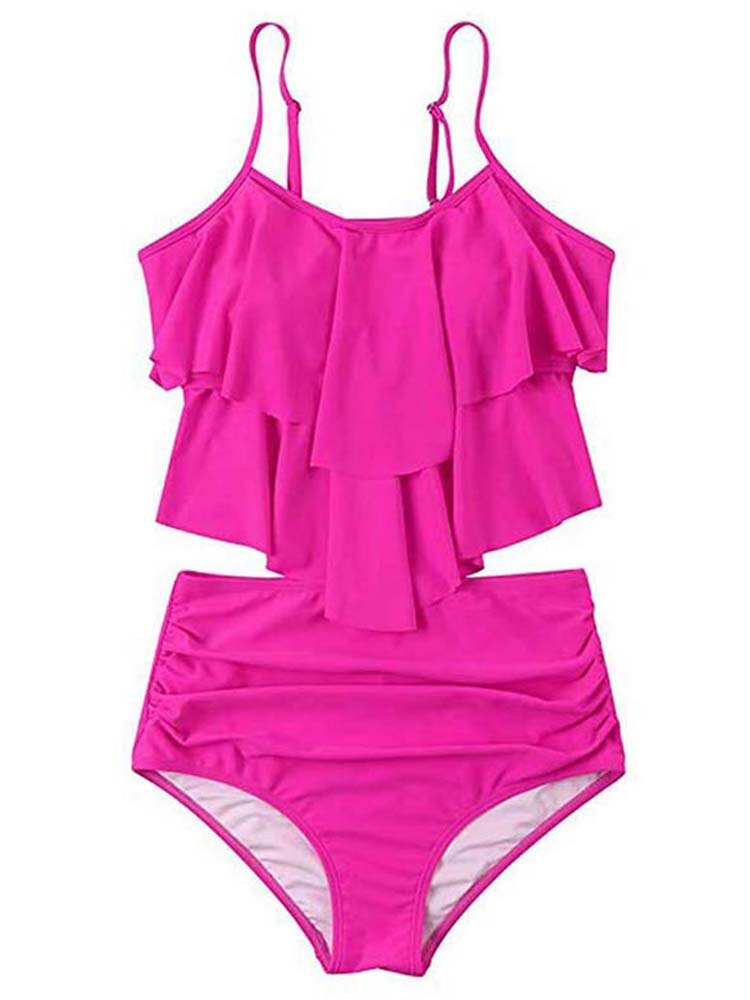 Comfortabele dames badmode set bestaande uit een high waist broekje en top
