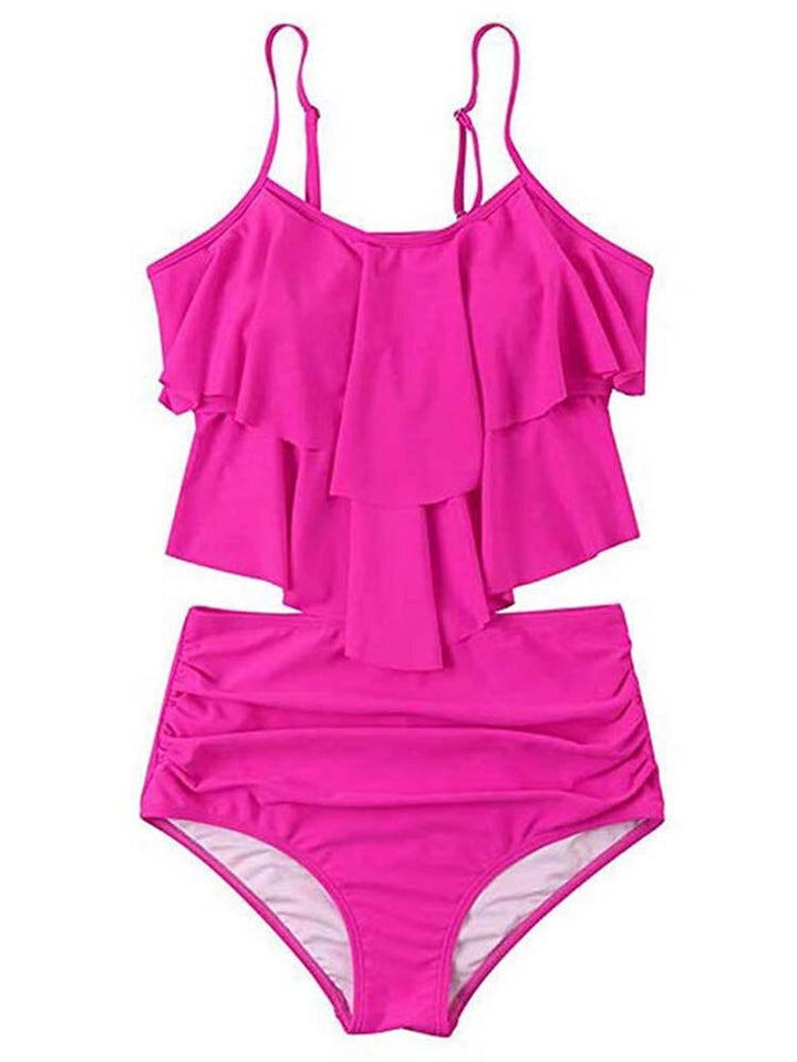 Comfortabele dames badmode set bestaande uit een high waist broekje en top